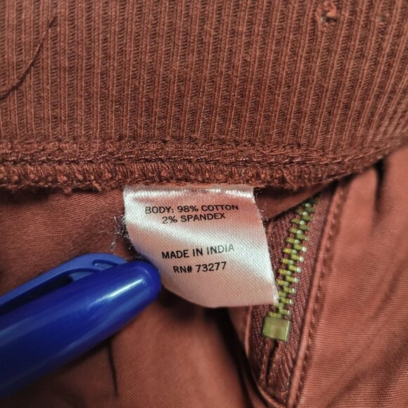 Sonoma Pants Cotton Rust Brown Boho Fall Zip Pockets Womens 12 Cargo - Picture 6 of 8